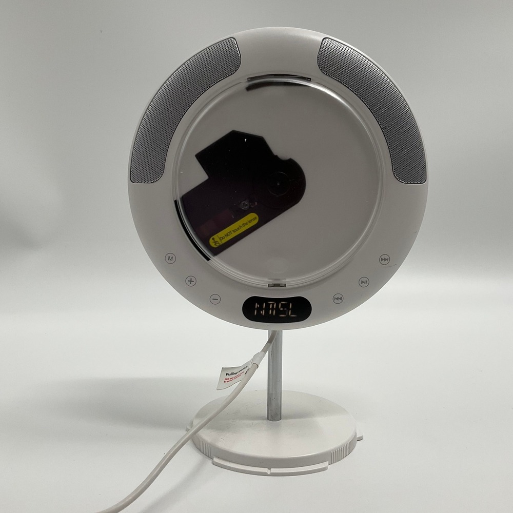 Wall Mounted CD Player White Minimalist Y2K Aesthetic Retro Media KC-607 Display